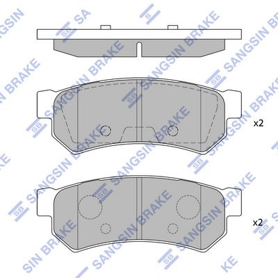 Задние тормозные колодки SANGSIN BRAKE SP1257