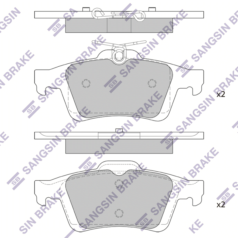 Задние тормозные колодки SANGSIN BRAKE SP2091